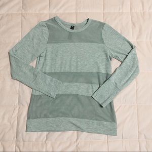 Yogalicious Grey Mesh Long Sleeve Workout Top